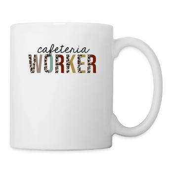 Travailleur de la cafétéria imprimé léopard drôle - Mug blanc - blanc - Droite