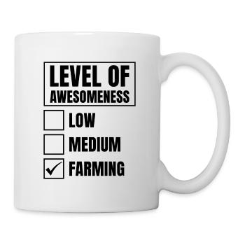 Level Of Awesomeness Low Medium Farmer Agriculture - Tasse - Weiß - Rechts