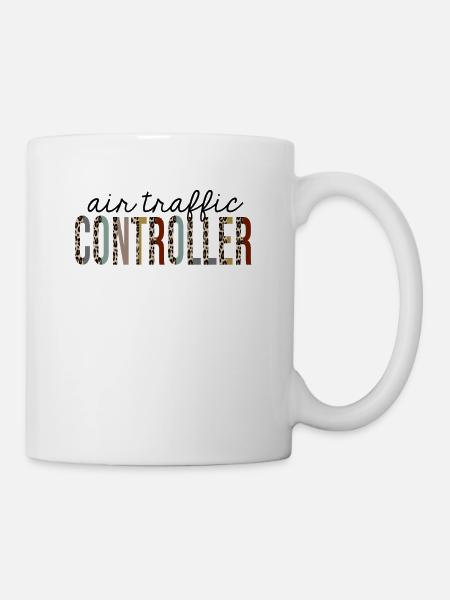 Fluglotse Leopard Print Lustig - Tasse - Weiß