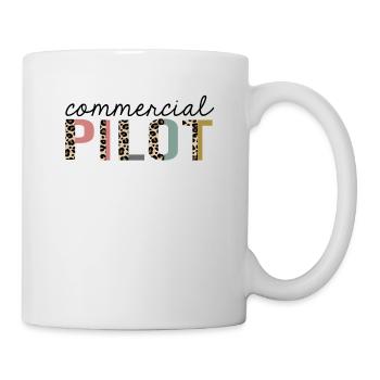 Commercial Pilot Leopard Print Lustig - Tasse - Weiß - Rechts