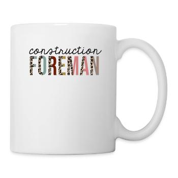 Contremaître de la construction imprimé léopard drôle - Mug blanc - blanc - Droite