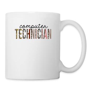 Technicien en informatique imprimé léopard drôle - Mug blanc - blanc - Droite