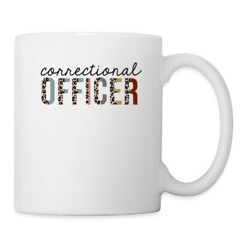 Justizvollzugsbeamter Leopardenmuster lustig - Tasse - Weiß - Rechts