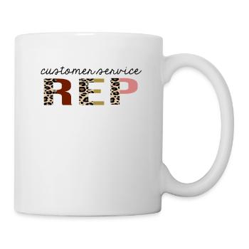 Kundendienstmitarbeiter Leopard Print Funny - Tasse - Weiß - Rechts