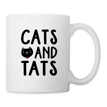 Cats And Tats Cat Lover Training Animals Pets Pet - Tasse - Weiß - Rechts