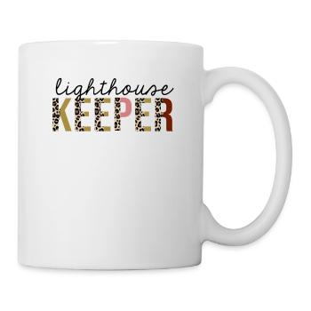 Leuchtturm-Wächter-Leopard-Druck lustig - Tasse - Weiß - Rechts