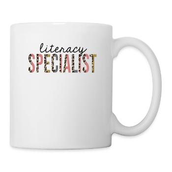 Spécialiste de l'alphabétisation imprimé léopard drôle - Mug blanc - blanc - Droite