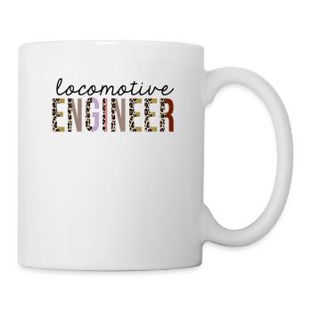 Lokomotive-Ingenieur-Leopard-Druck lustig - Tasse - Weiß - Rechts