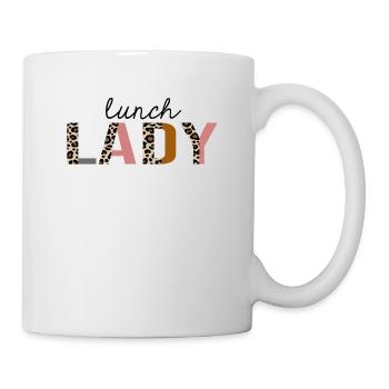 Déjeuner dame imprimé léopard drôle - Mug blanc - blanc - Droite