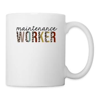 Wartungsarbeiter-Leopard-Druck lustig - Tasse - Weiß - Rechts