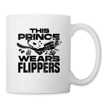 This Prince Wears Flippers Diver Scuba Diver Divin - Tasse - Weiß - Rechts