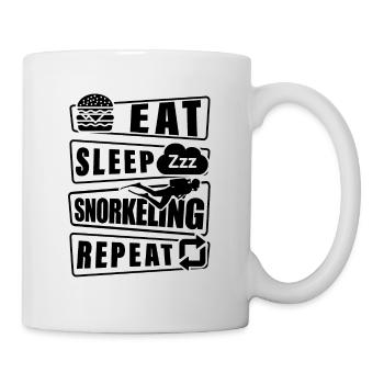 Eat Sleep Snorkel Repeat Scuba Diver Diving Snorke - Tasse - Weiß - Rechts