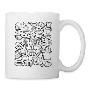Boulangerie & Boulangerie Doodles - Mug blanc - blanc - Droite