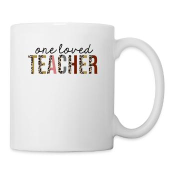 Ein geliebter Lehrer Leopard Print Funny - Tasse - Weiß - Rechts