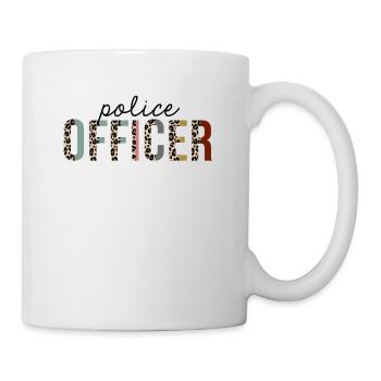 Police Officer Leopard Print Funny - Mug - white - Right