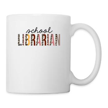 School Librarian Leopard Print Funny - Mug - white - Right