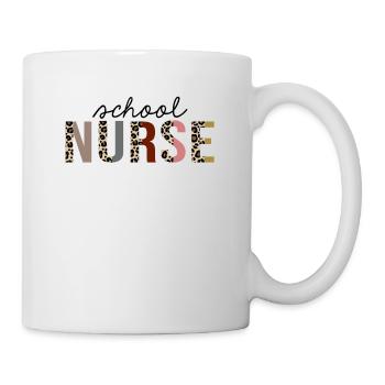Schulkrankenschwester Leopard Print Lustig - Tasse - Weiß - Rechts