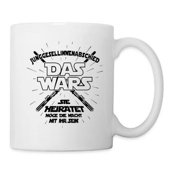 DAS WARS Braut Spruch JGA Junggesellinnenabschied - Tasse - Weiß - Rechts