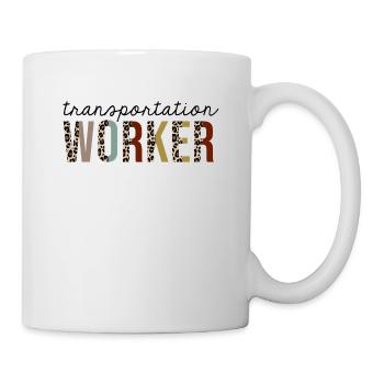 Transport Arbeiter Leopard Print lustig - Tasse - Weiß - Rechts