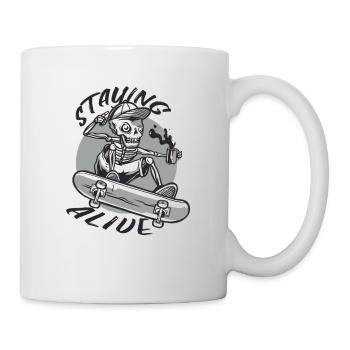 Halloween Skeleton Coffee Staying Alive - Mug - white - Right
