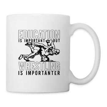 Education Is Important Catch Wrestling Wrestler - Mug - white - Right