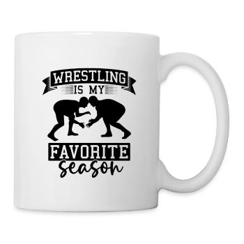 Wrestling Is My Favorite Season Catch Wrestler - Mug - white - Right