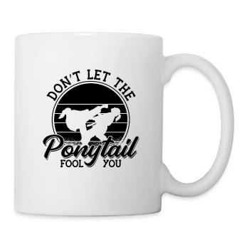 Taekwondo Ne laissez pas le combattant de combat en queue de cheval - Mug blanc - blanc - Droite