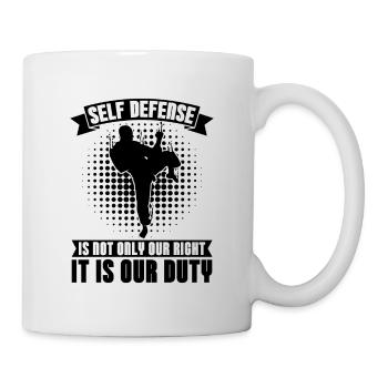 Self Defense Taekwondo Fighter Fight Sport Karate - Tasse - Weiß - Rechts