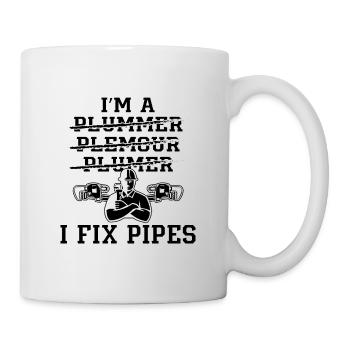 Je suis A Je Répare Tuyaux Plombier Plomberie Plomberie Plombiers - Mug blanc - blanc - Droite