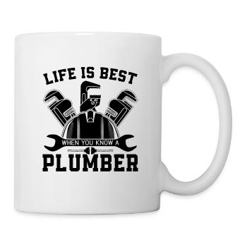 La vie est le meilleur plumbe Outil Plomberie Plomberie Plombiers - Mug blanc - blanc - Droite