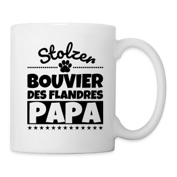 Bouvier des Flandres lustig Herrchen Hund - Tasse - Weiß - Rechts