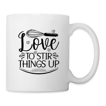 J’adore remuer les choses Baker Baking Bakery Cupcake - Mug blanc - blanc - Droite