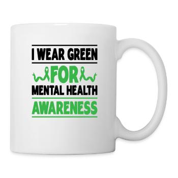 Je porte du vert pour la sensibilisation à la santé mentale Retro - Mug blanc - blanc - Droite
