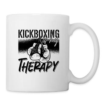 Kickboxing Is My Therapy Boxing Kickboxer Fighter - Mug - white - Right