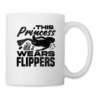 This Prince Wears Flippers Diver Scuba Diver Divin - Tasse - Weiß - Rechts