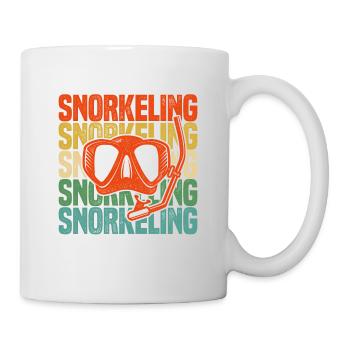 Retro Graphic Snorkeler Scuba Diver Diving Snorkel - Tasse - Weiß - Rechts