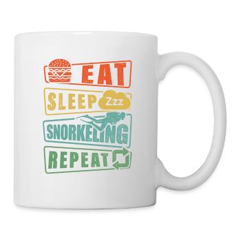 Eat Sleep Snorkel Repeat Scuba Diver Diving Snorke - Tasse - Weiß - Rechts