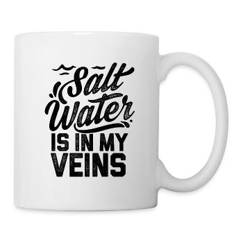 Salt Water Is In My Veins Scuba Diver Diving Snork - Tasse - Weiß - Rechts