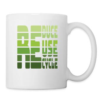 Reduzieren Sie Reuse Recycle Eearth Day - Tasse - Weiß - Rechts