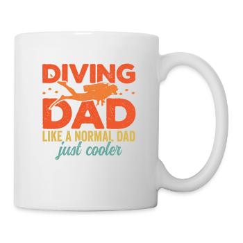 Diving Dad Scuba Diver Underwater Snorkeling Divin - Tasse - Weiß - Rechts