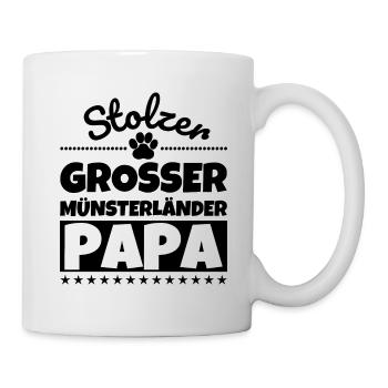 Grosser Münsterländer lustig Herrchen Hund - Tasse - Weiß - Rechts