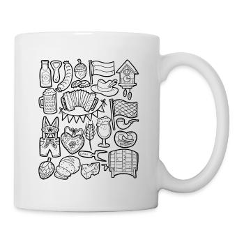 Festival de la bière en octobre - Munich, Bavière, Allemagne - Mug blanc - blanc - Droite