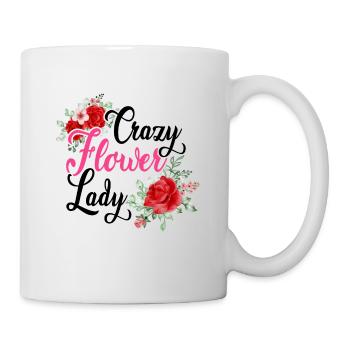 Crazy Flower Lady Gardening Gardener Botanical Pla - Tasse - Weiß - Rechts