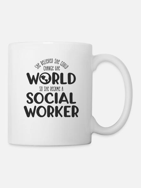 Sie glaubte Sozialarbeiterin - Tasse - Weiß