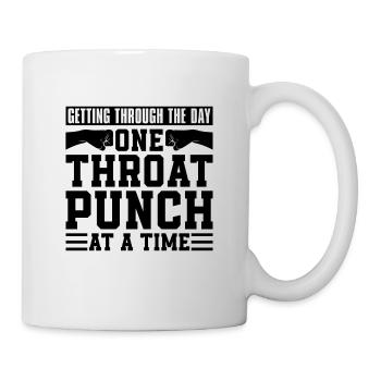 Getting Through The Day Kickboxing Kickboxer Fight - Mug - white - Right