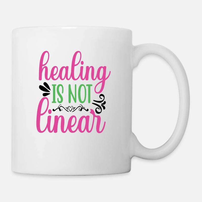 Heilung ist nicht linear Psychische Gesundheit - Tasse - Weiß