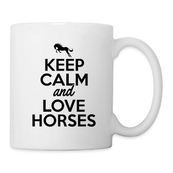 Keep Calm And Love Horses Equestrian Rider Horse L - Tasse - Weiß - Rechts