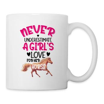 Never Underestimate A Girl's Love For Her Horse Eq - Tasse - Weiß - Rechts
