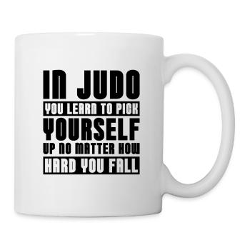 En judo, vous apprenez le karaté de combat d’entraînement de combattant - Mug blanc - blanc - Droite