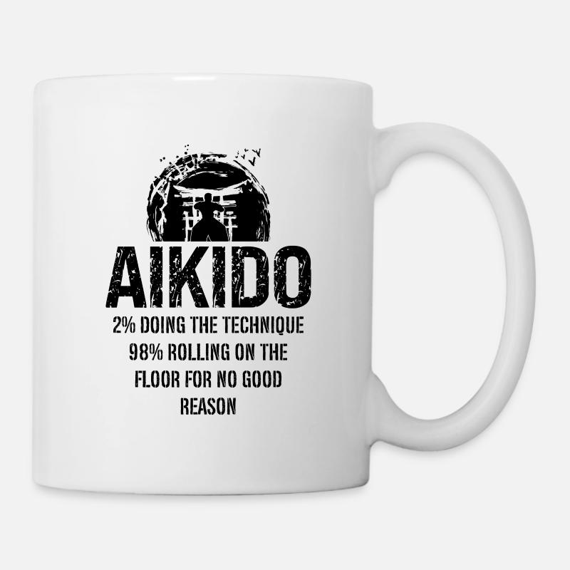 Samurai Fighter Aikido 2% Faire la technique 98% - Mug blanc - blanc
